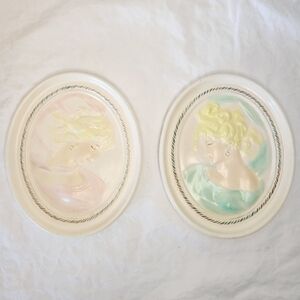 80s Victorian Cameo Wall Hangings